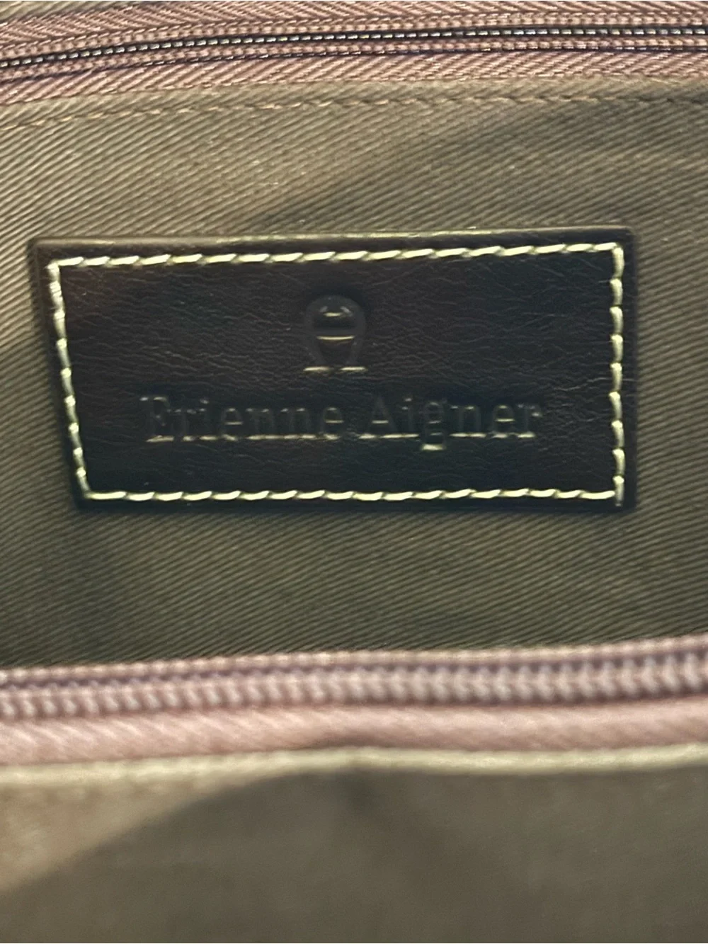 Etienne Aigner Brown Canvas Duffel with Dark Brown Leather Trim